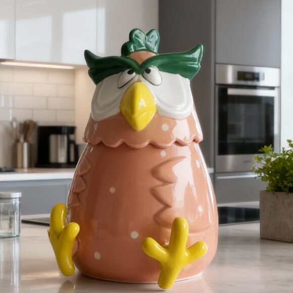 Vintage Ceramic Owl Cookie Jar Countertop Food Snacks Storage Cute Whimsy Fun - Picture 2 of 15